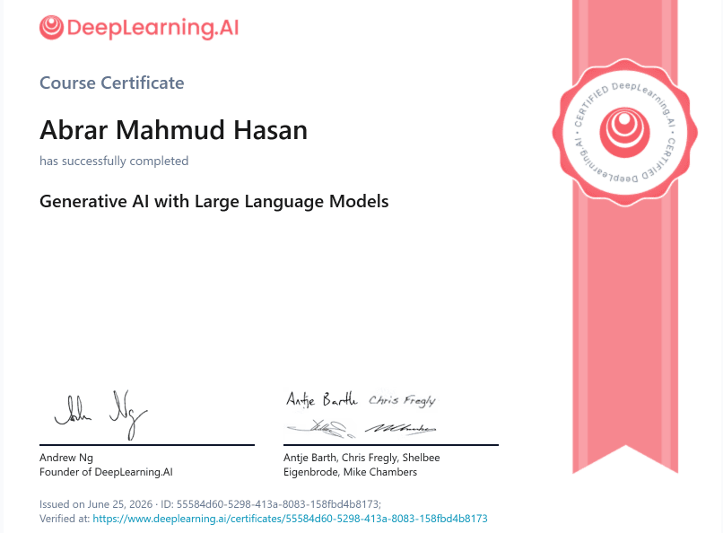 Generative AI with Large Language Models