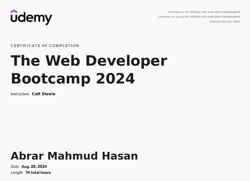 The Web Developer Bootcamp